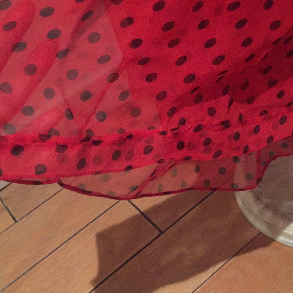 🌹 Silk Red Polka Dot Albert Nipon Evening Dress Pre Owned - Picture 9 of 12